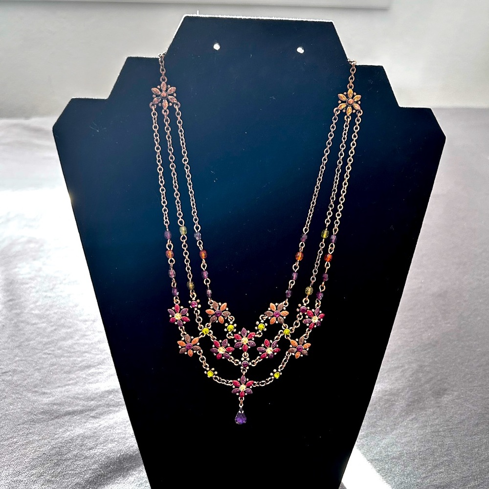 Flower Gold Tone Necklace